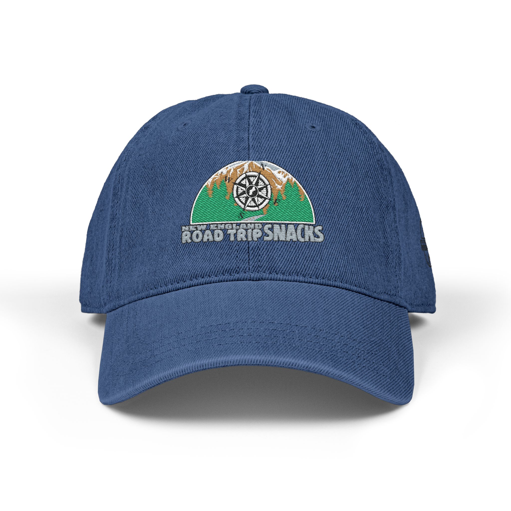 Embroidered 'Road Trip Snacks' Denim Hat – Retro Camper Outdoor Baseball Cap - Image 3