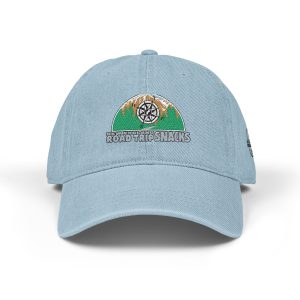 Embroidered 'Road Trip Snacks' Denim Hat – Retro Camper Outdoor Baseball Cap