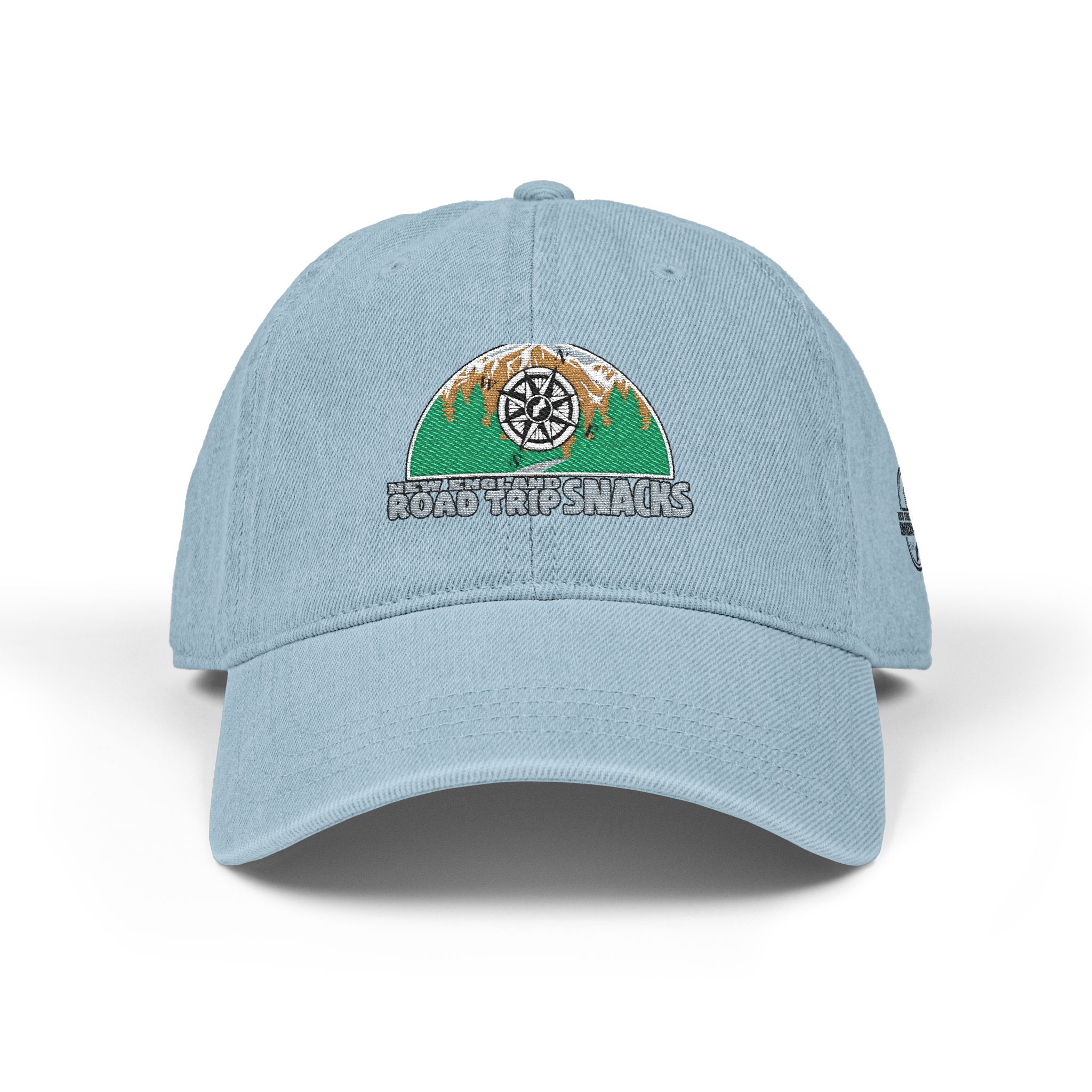Embroidered 'Road Trip Snacks' Denim Hat – Retro Camper Outdoor Baseball Cap